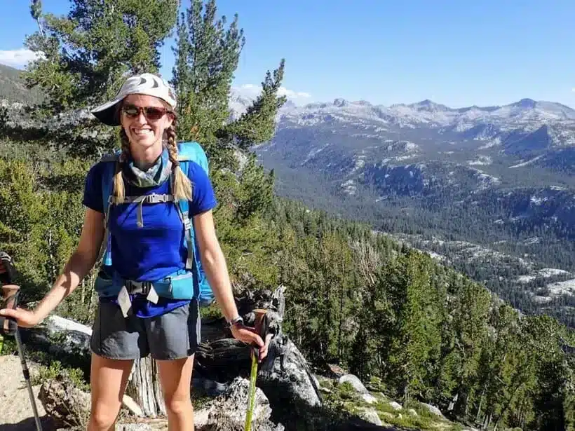 female hiker on JMT