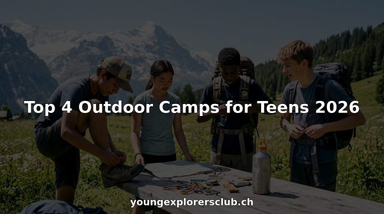 Top 4 Outdoor Camps for Teens 2026 8 Teens preparing for hike at Swiss Alpine camp