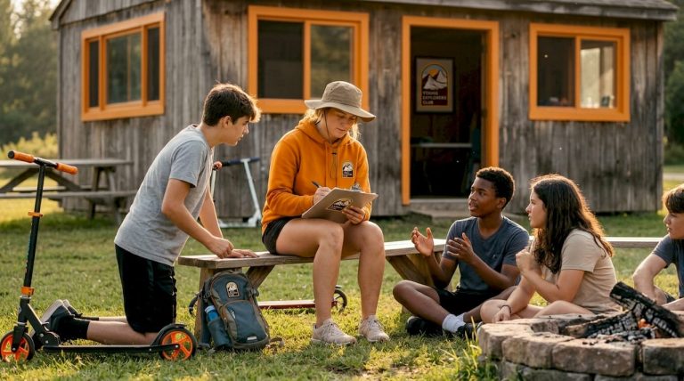 The Role of Leadership Development in Camps 9 Camp counselor leading outdoor leadership discussion
