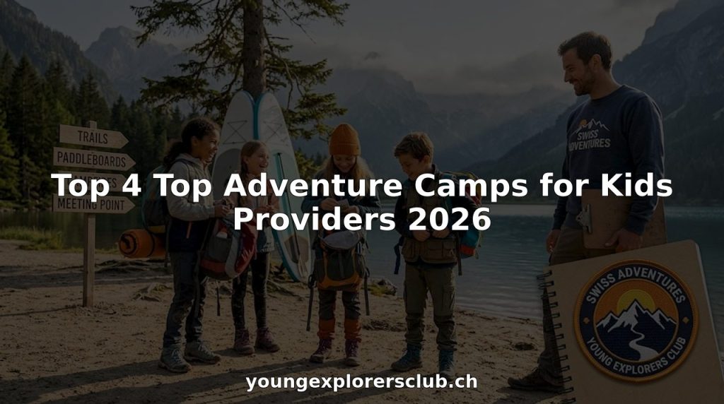 Kids packing gear at lakeside adventure camp