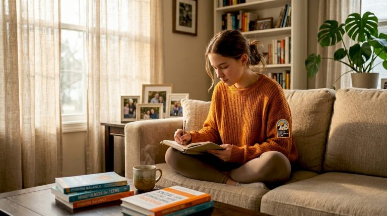 Personal Development for Youth: What Parents Must Know 3 Teen girl journaling at home kitchen table