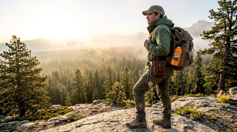 Outdoor Leadership Qualities List: 10 Traits That Matter 4 Outdoor leader overlooking forested valley at sunrise
