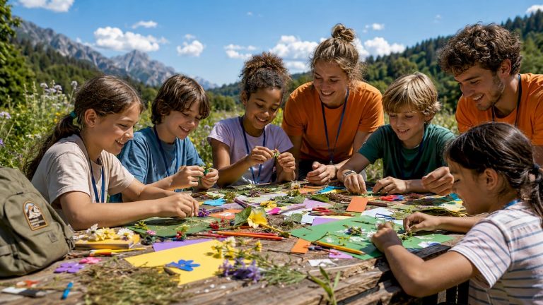 Why Europe Leads in International Youth Camps: 2026 9 Children crafting outdoors at European camp