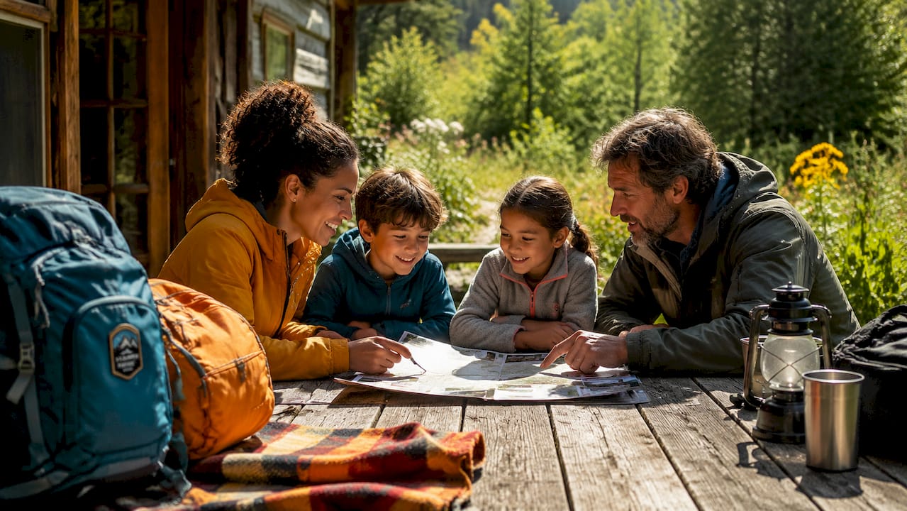 Family Adventure Planning Guide for Outdoor Trips 1 Family planning outdoor adventure at home